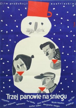 Trzej panowie na śniegu, 1957 r.