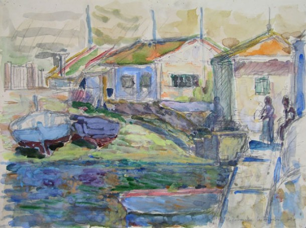 Helena Zaremba-Cybis, Fishing port, 1969 