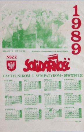 Calendar 1989 NSZZ Solidarność 