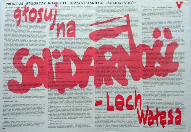 Głosuj na Solidarnosc - Lech Walesa. Program Komitety Obywatelskiego SOLIDARNOSC