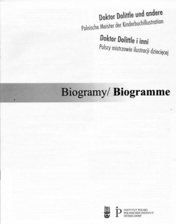 Doktor Dolittle i inni. Biogramy/ Doktor Dolittle und andere/ Biogramme