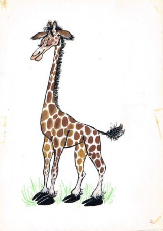 Giraffe, illustration for Book 'Zwierzeta Pana Brzechwy'