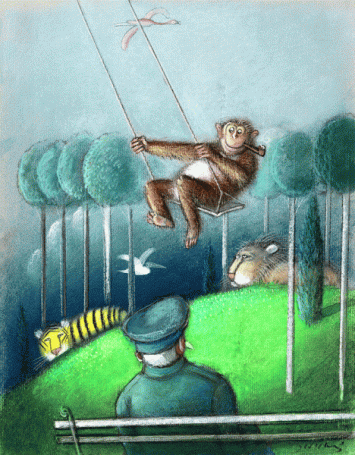 Untitled (Monkey on a swing)