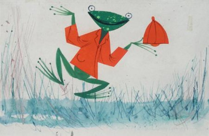 Ilustracja: O żabkach w czerwonych czapkach
