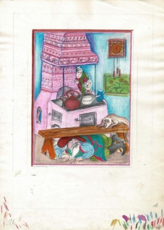 Dziad i baba, illustration for the book by J. I. Kraszewski