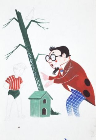 Ilustracja: Przygody profesora Biedronki, 1957 r.