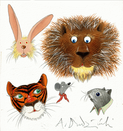 Lew i Mysz, ilustracja książkowa