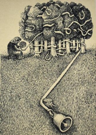 "Za zamkniętymi drzwiami" ilustracja, 1978 r.