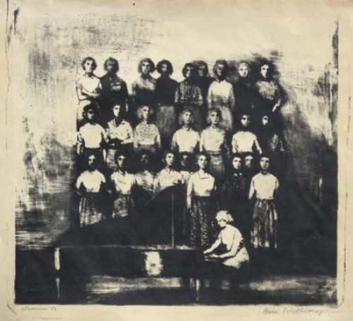The Choir, 1953, lithograpy, paper, 32x35
