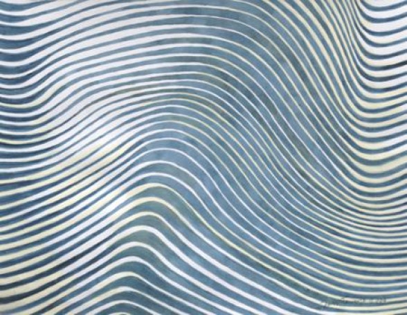 Niebieska fala, 2008, gwasz, papier, 61x47cm