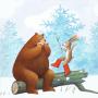 Niedźwiedź i zająć - ilustracja do czasopisma 'Miś'