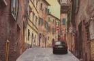 Montepulciano - The Street With A Navy Blue Audi, 2012