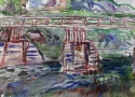Prospect in Stary Sacz, the VIII Bridge on Poprad river, 1957